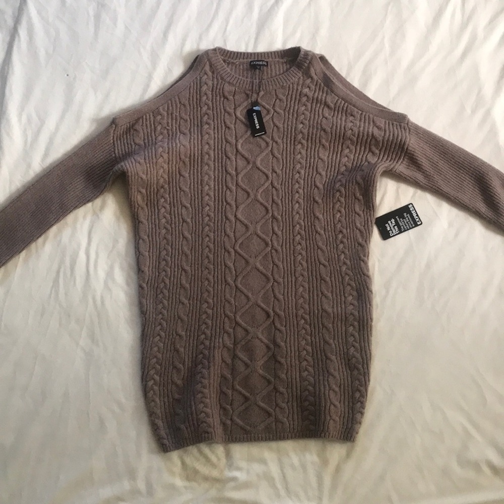 Never worn-Cold Shoulder Sweater Dress-Express
